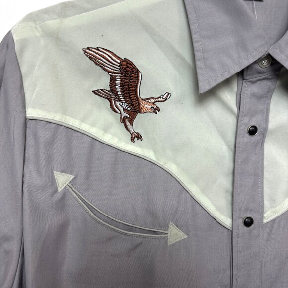 Bravo Rodeo Cowboy Shirt Western Pearl Snaps Embroidered Eagles Vintage NWT - Picture 3 of 11